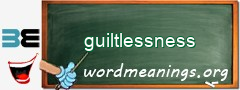 WordMeaning blackboard for guiltlessness